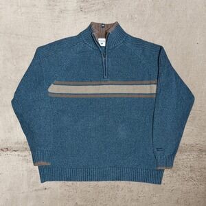 Vtg Columbia Sweater Men's XL Striped Knit 1/4 Zip Pullover Outdoor Gorpcore 90s